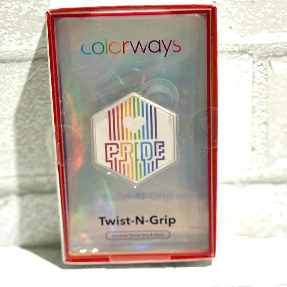 Colorways PRIDE Heart Twist-N-Grip Pride Phone Accessory - Multicolor NEW